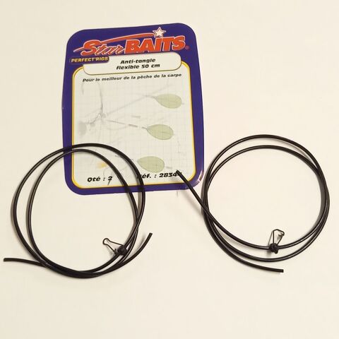 Set de 4 Anti-tangles flexibles Noir 50 cm , fin, Star Baits 3 Saumur (49)