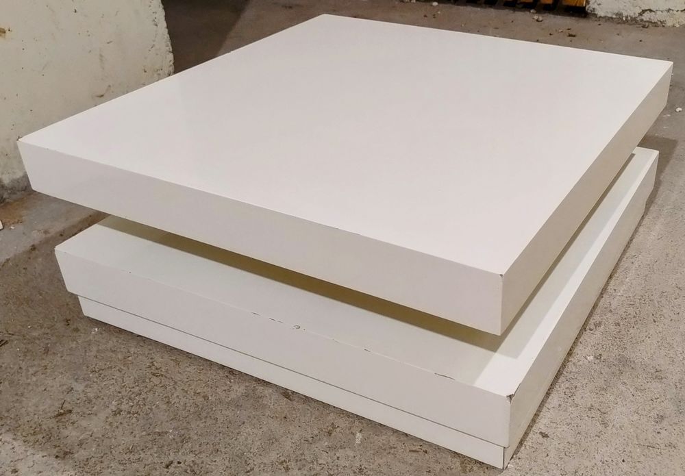 Table basse blanche avec rangements Meubles