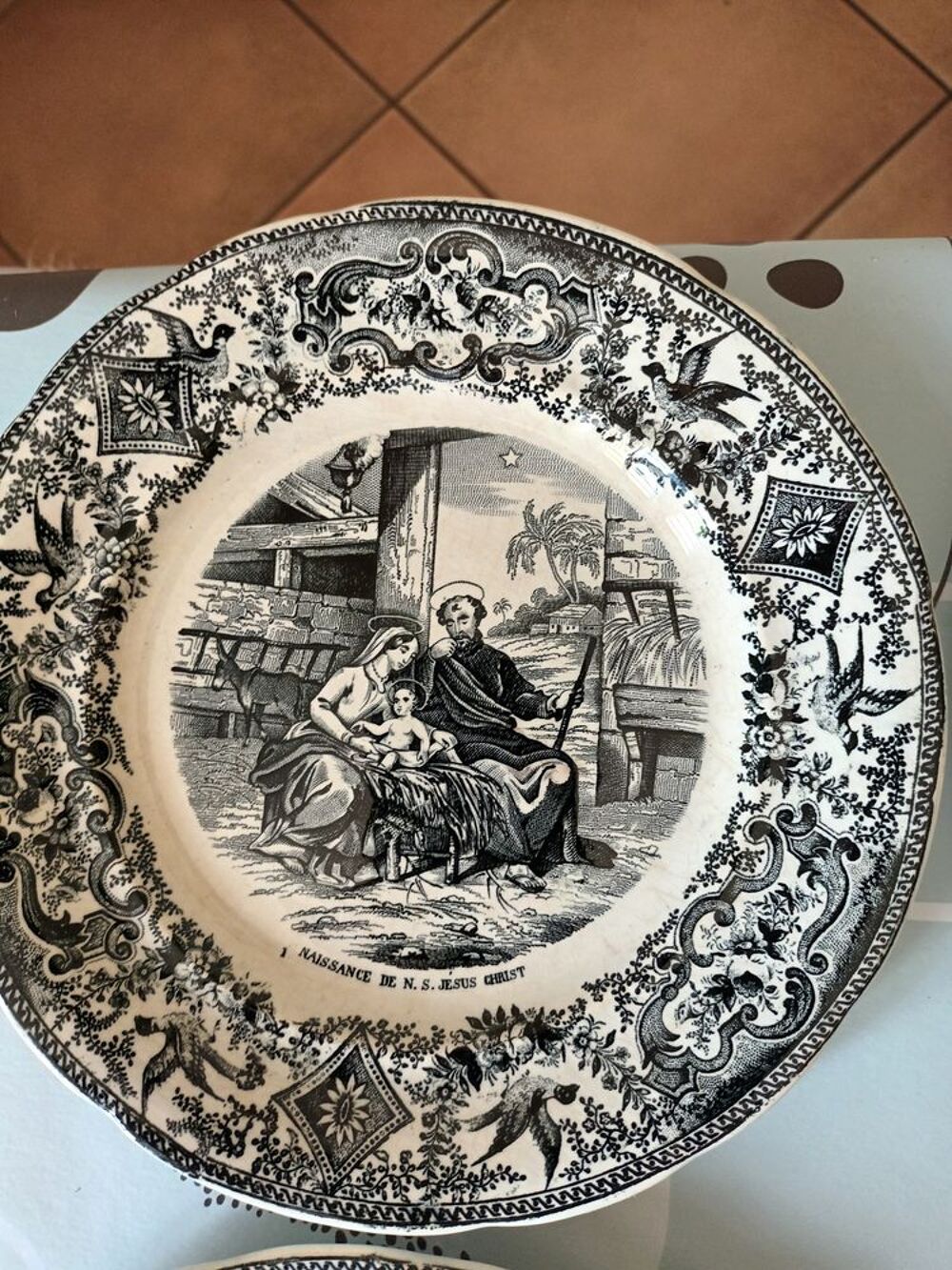 Lot de 12 assiettes parlantes HB Choisy le roi 