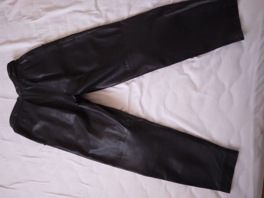 Pantalon en cuir noir Vêtements