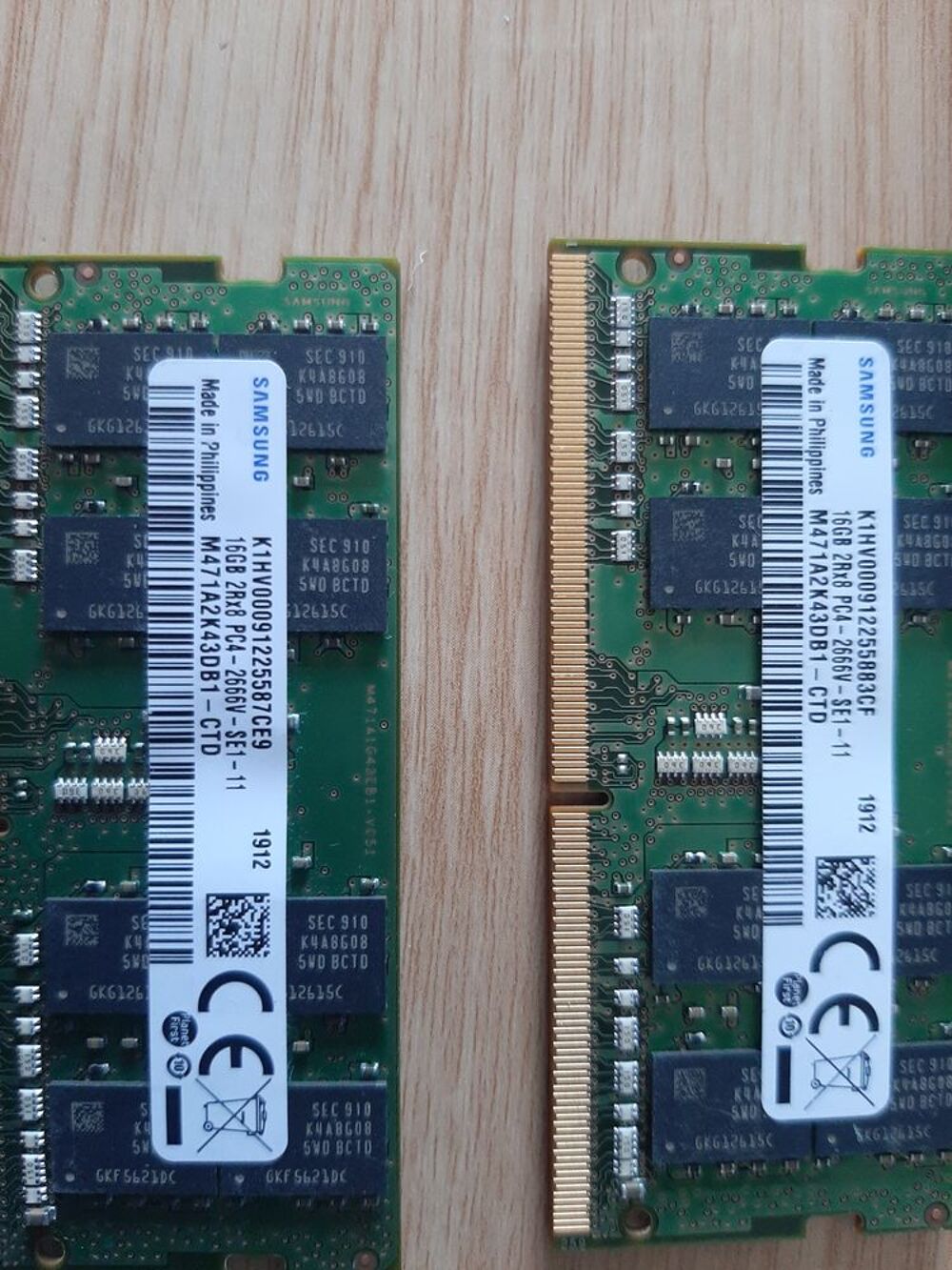 LOT ou &agrave; L'unit&eacute; RAM DDR4 16GO 2400 OU 2666 POUR PORTABLE Matériel informatique
