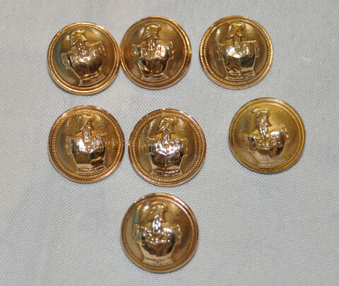 Boutons en laiton génie militaire sapeur 3ème république fra 7 Orléans (45)