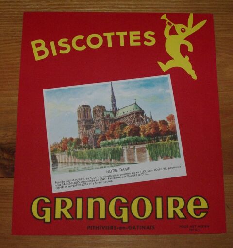 Buvard Biscottes Gringoire ? ancien ? Notre Dame 5 Roissy-en-Brie (77)