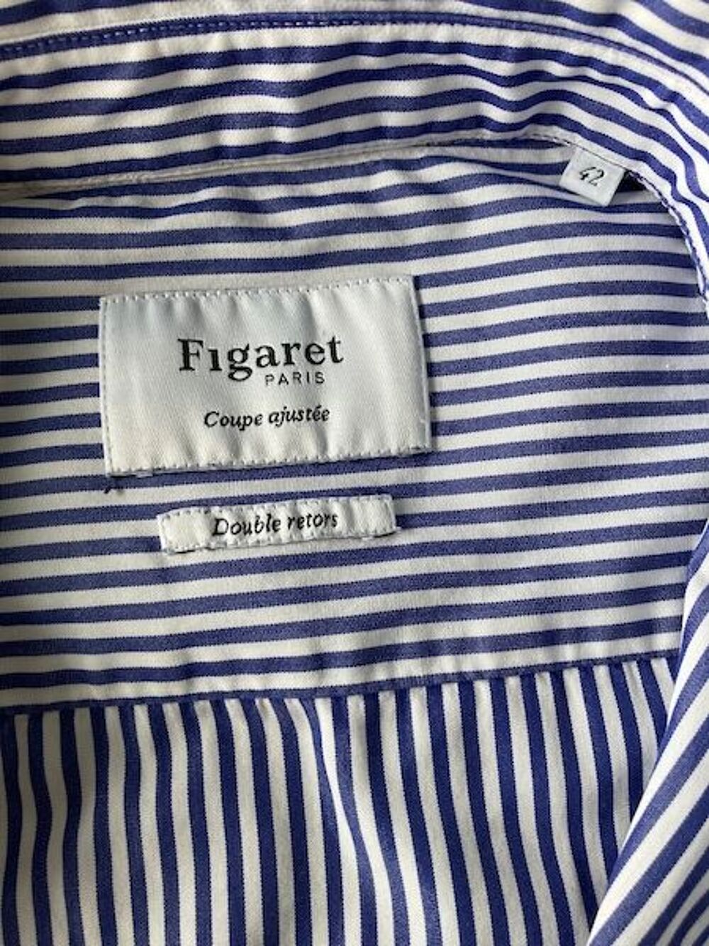 Chemise FIGARET double col coupe ajust&eacute;e taille M Vêtements