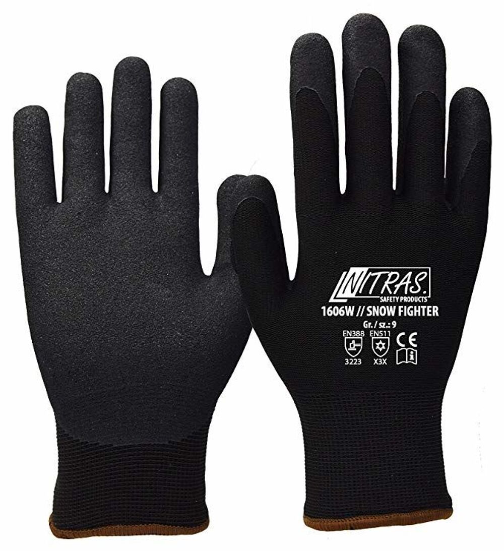 10 paire de Gants travail sp&eacute;cial grand froid FOURR&Eacute;E T 10/11 NITRAS Snow Fighter Bricolage