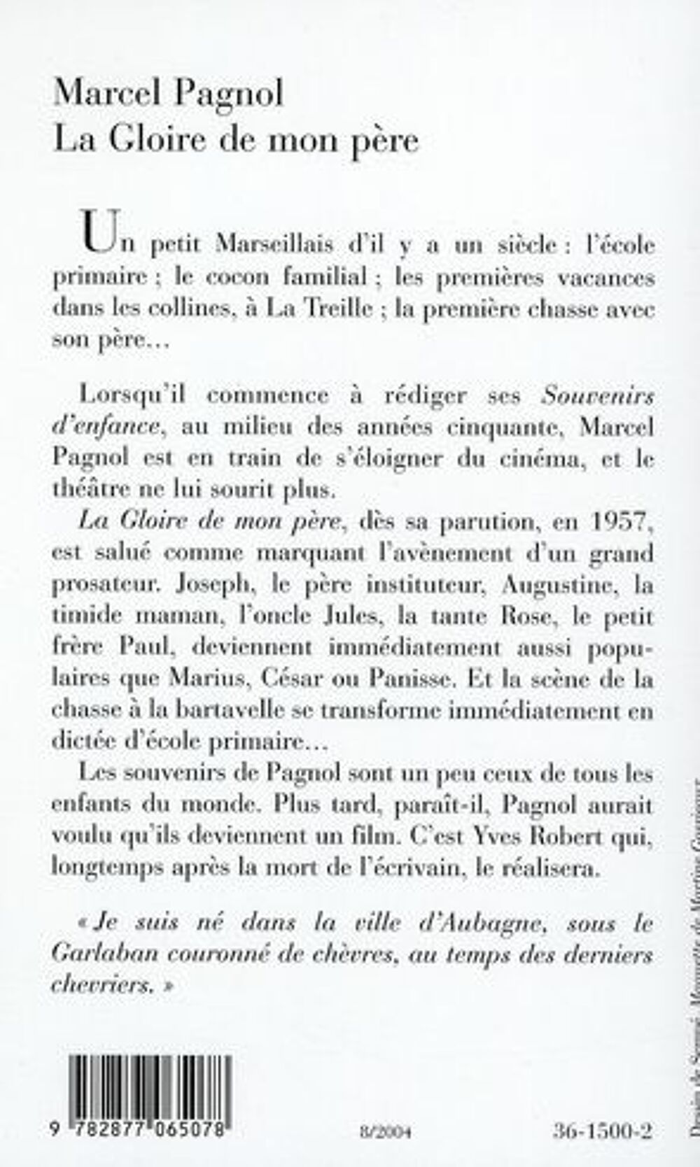La gloire de mon p&egrave;re Livres et BD