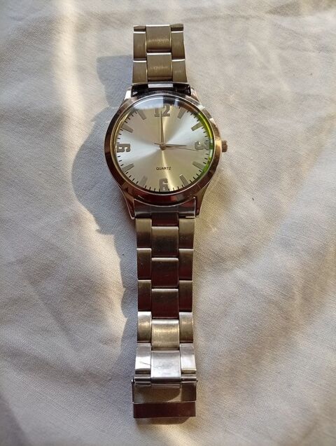 Montre homme Quartz, bracelet en acier argent� Geaune (40)