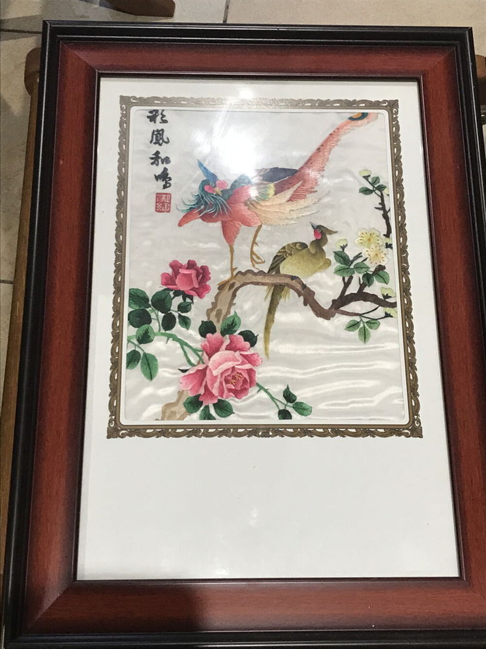 6 tableaux en broderie chinoise traditionnelle en soie Décoration