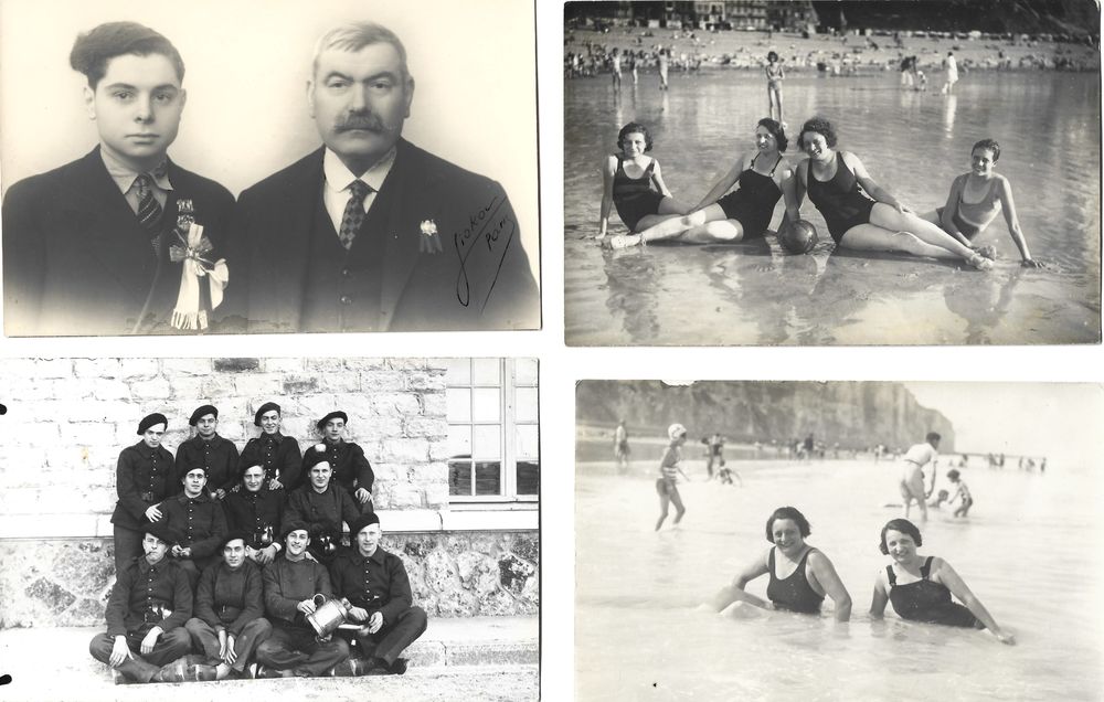 Lot de 21 photographies et portraits anciens / cartonn&eacute;s 