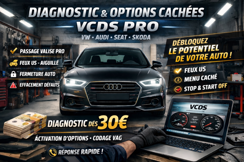 ? Activation d'options cach&eacute;es VCDS / Diagnostic auto VW - 0 59213 Saint-martin-sur-�caillon