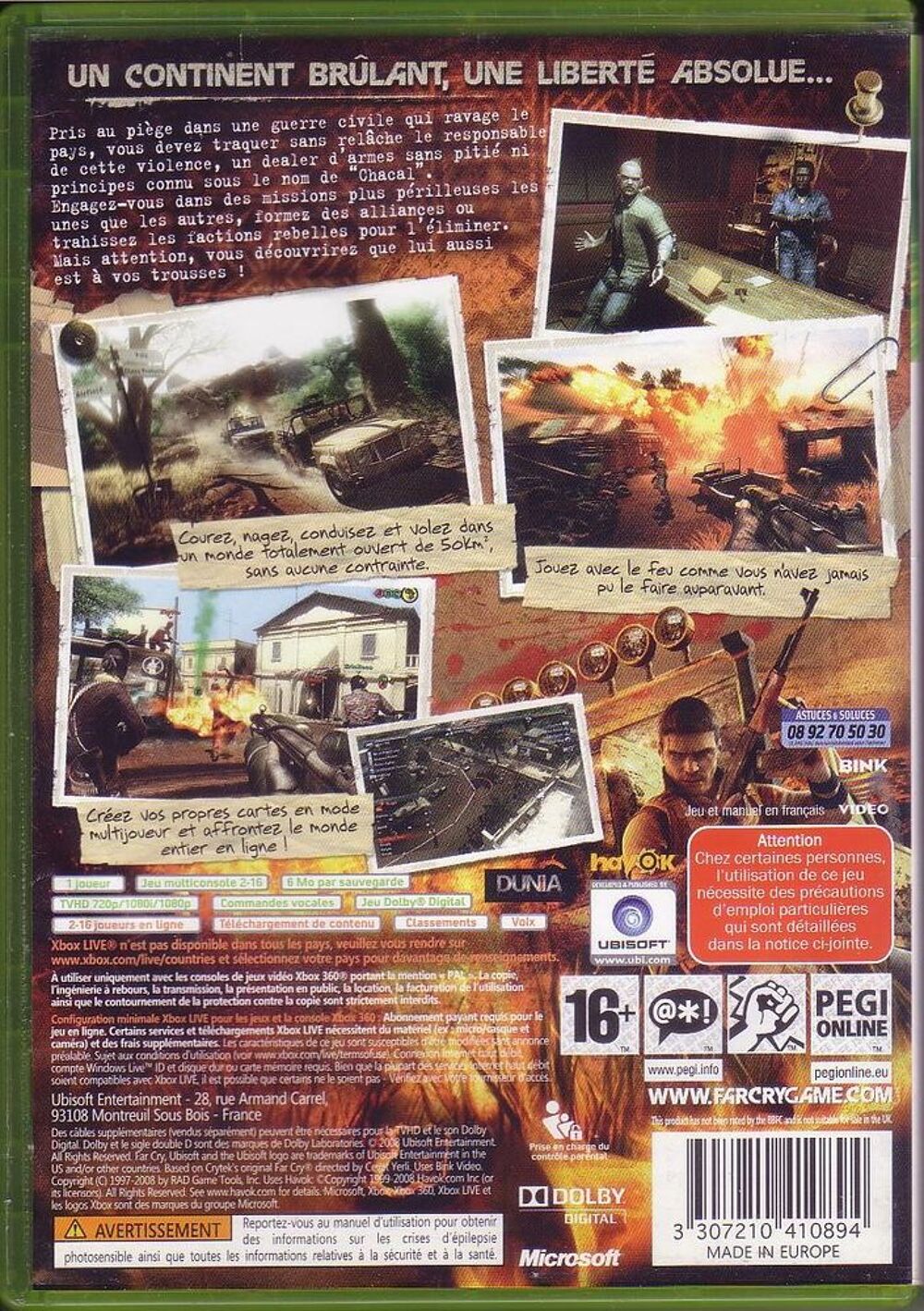 Jeu Xbox 360 farcry2 complet Consoles et jeux vidos