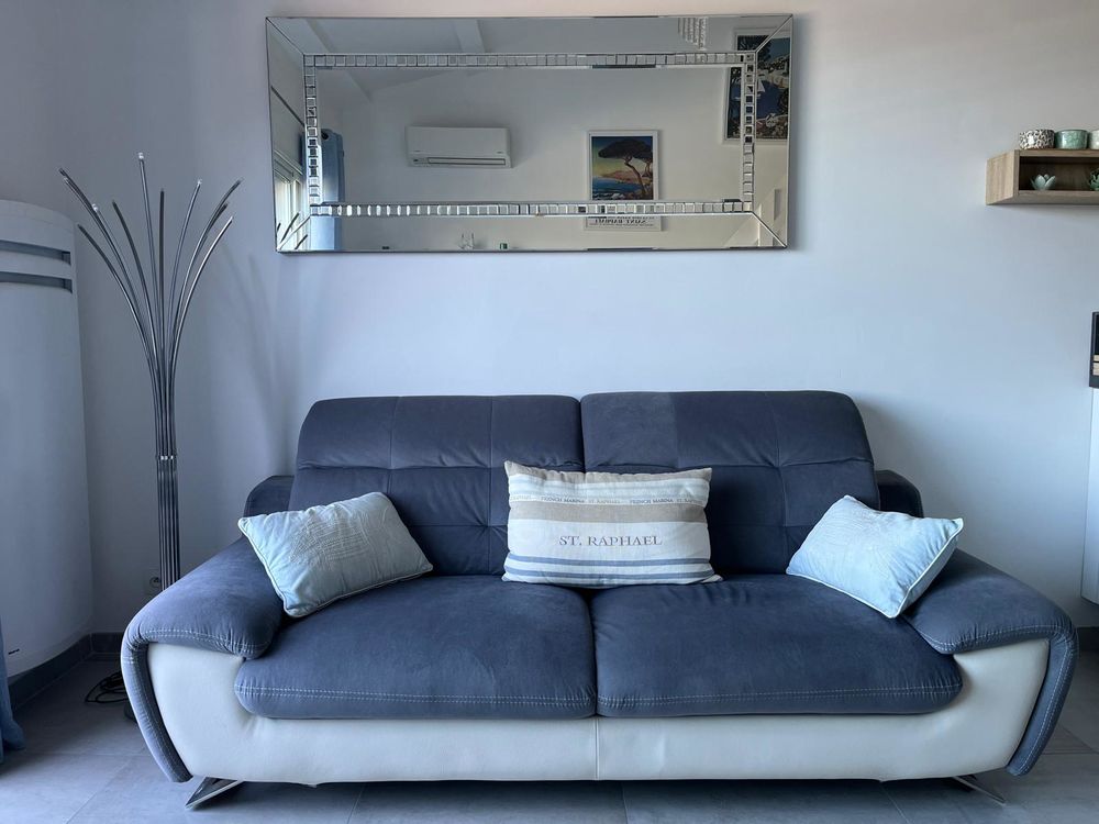Magnifique miroir salon design argent&eacute; ETAT NEUF Décoration