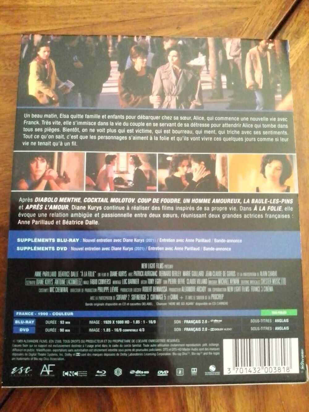 ANNE PARILLAUD BEATRICE DALLE RARE COMBO BLU RAY + DVD "A LA DVD et blu-ray