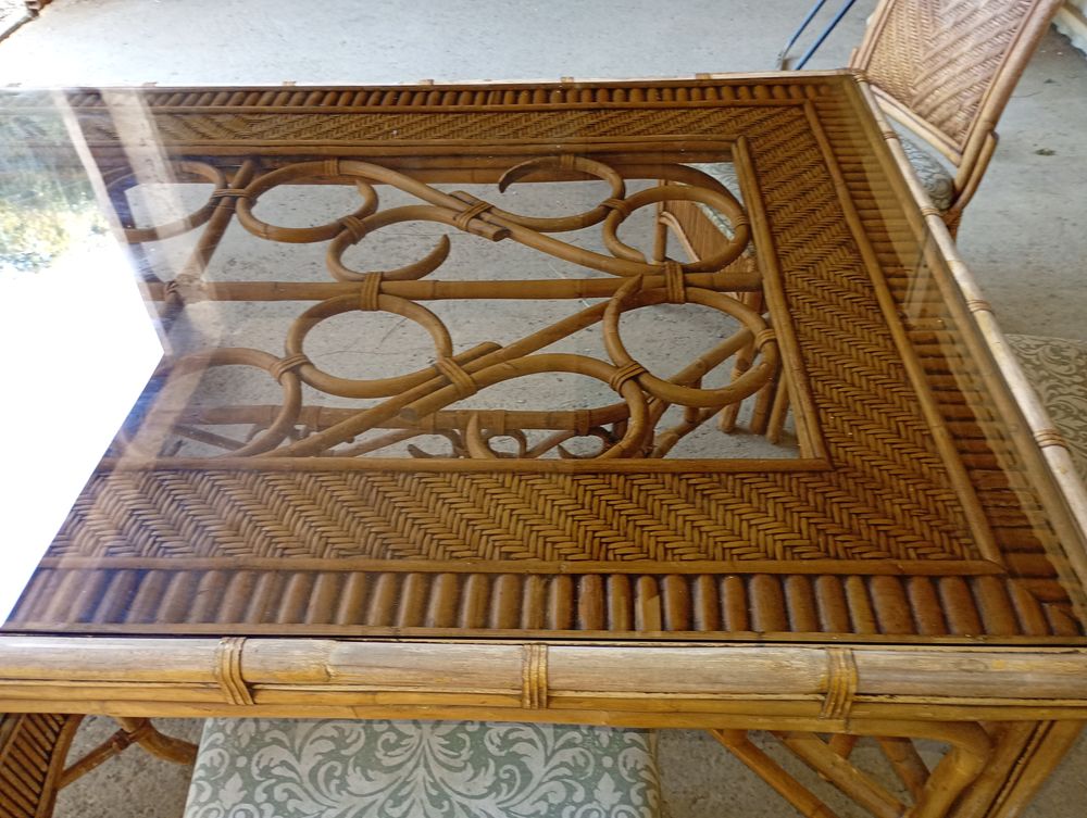 SUPERBE SALON DE JARDIN BAMBOU ET ROTIN ANNEES 60/70 Meubles