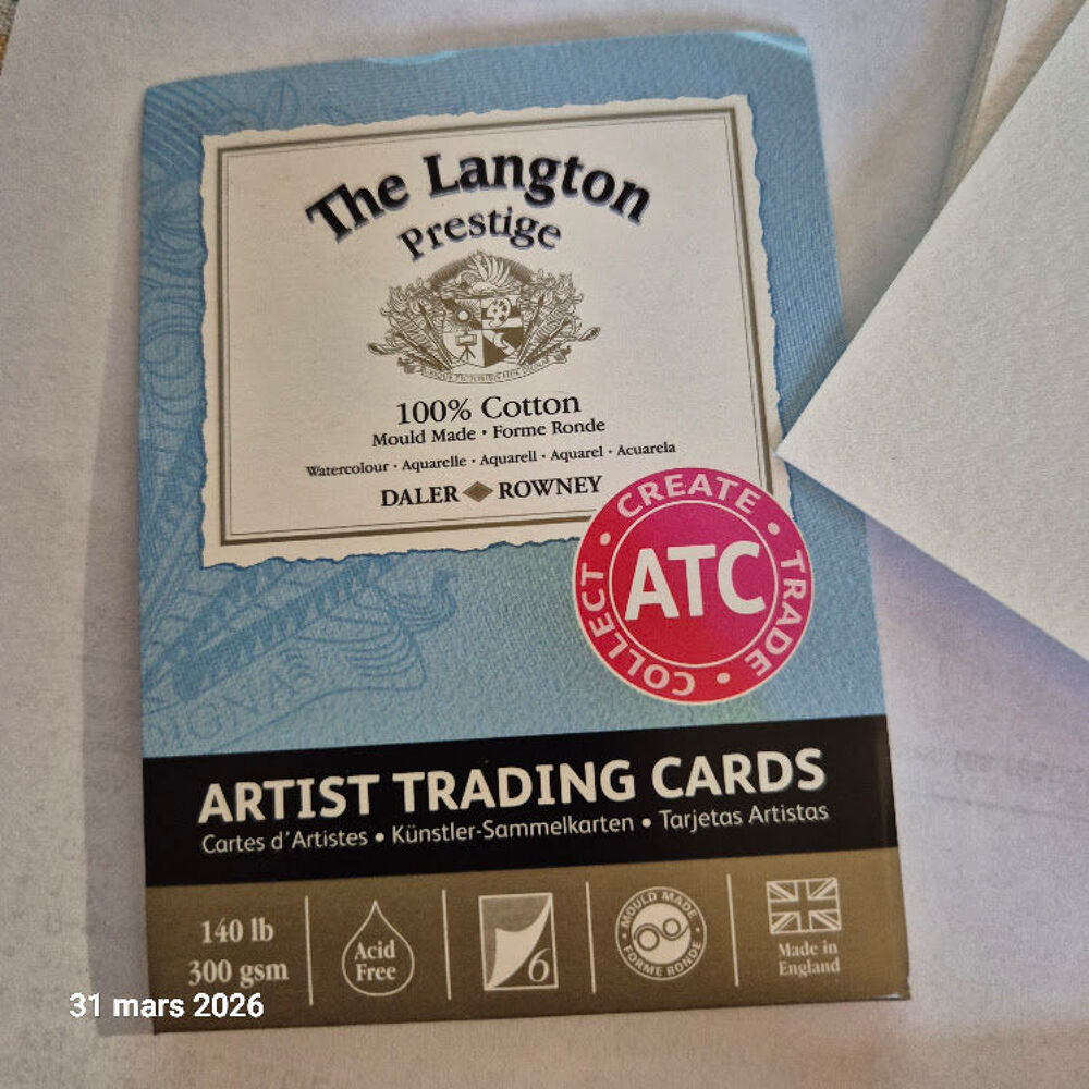 Lot de 6 petites cartes de visite aquarelles, 1 crayon et 1 Bricolage