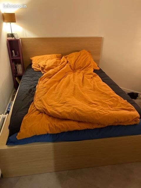 Lit 2 places 140x200 IKEA malm 150 Saint-Denis (93)