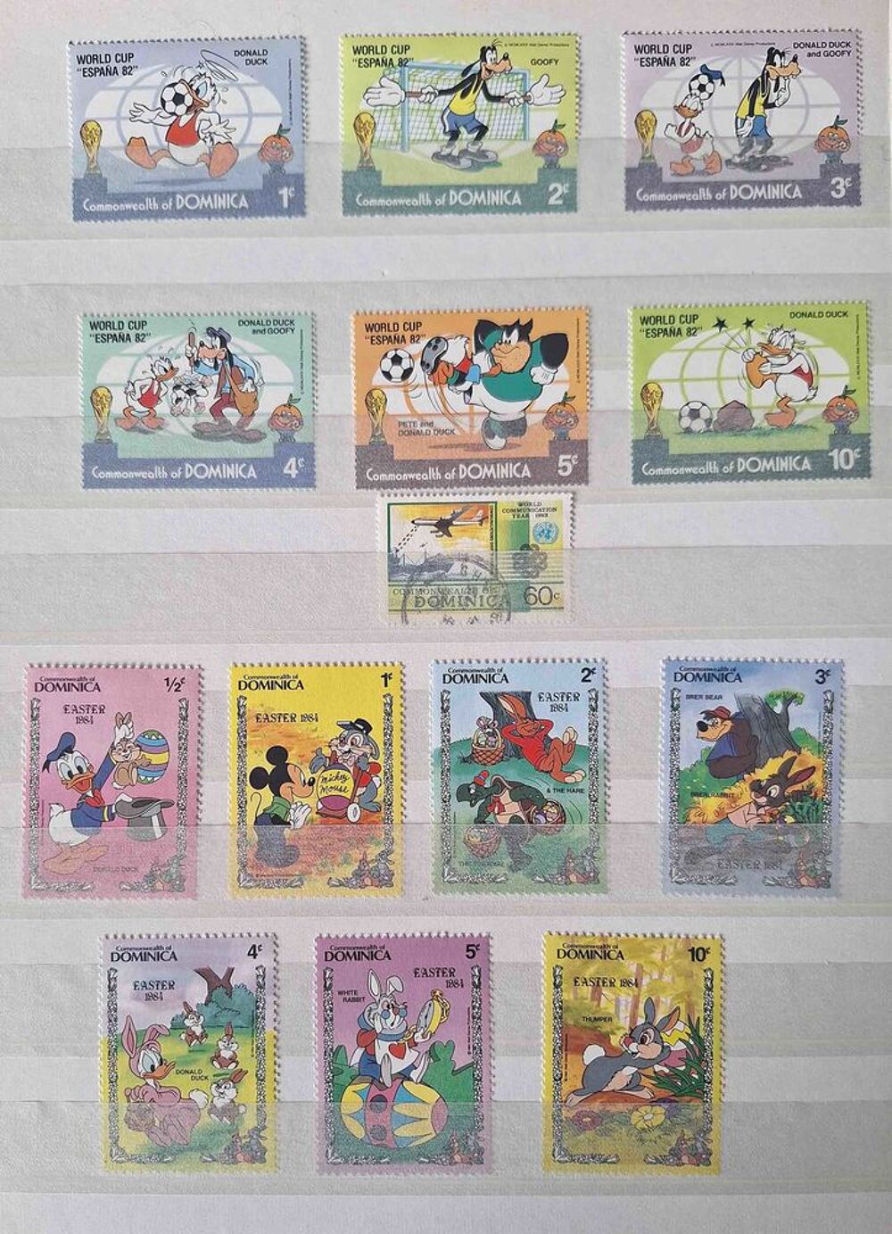 S&eacute;rie de timbres de collection de la Dominique 