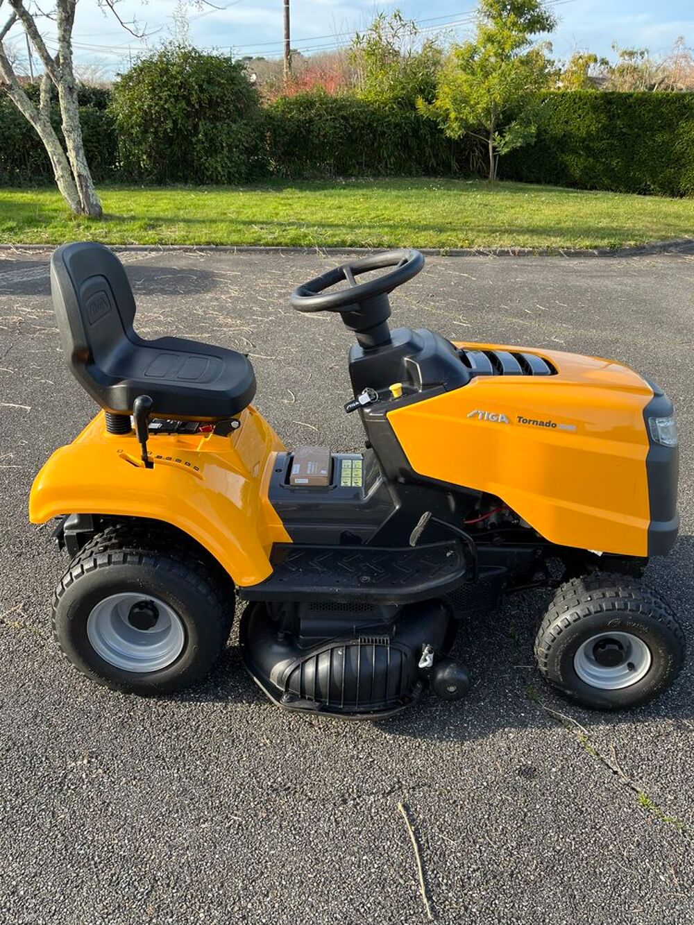 Tondeuse autoport&eacute;e, " tracteur" . Jardin