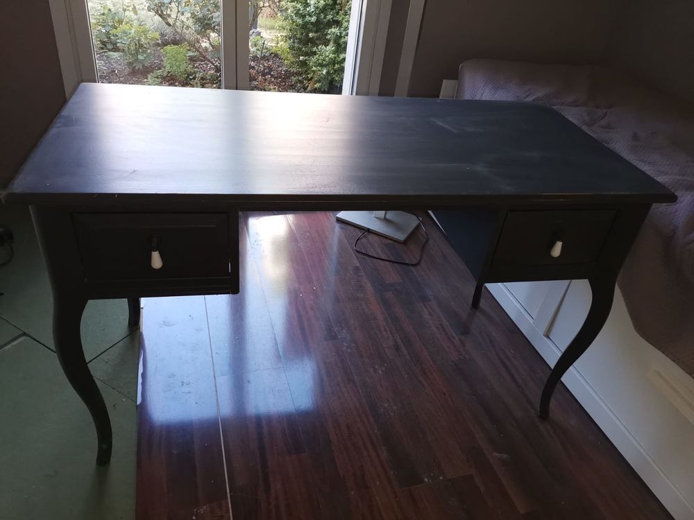 Bureau gris - 2 tiroirs Meubles