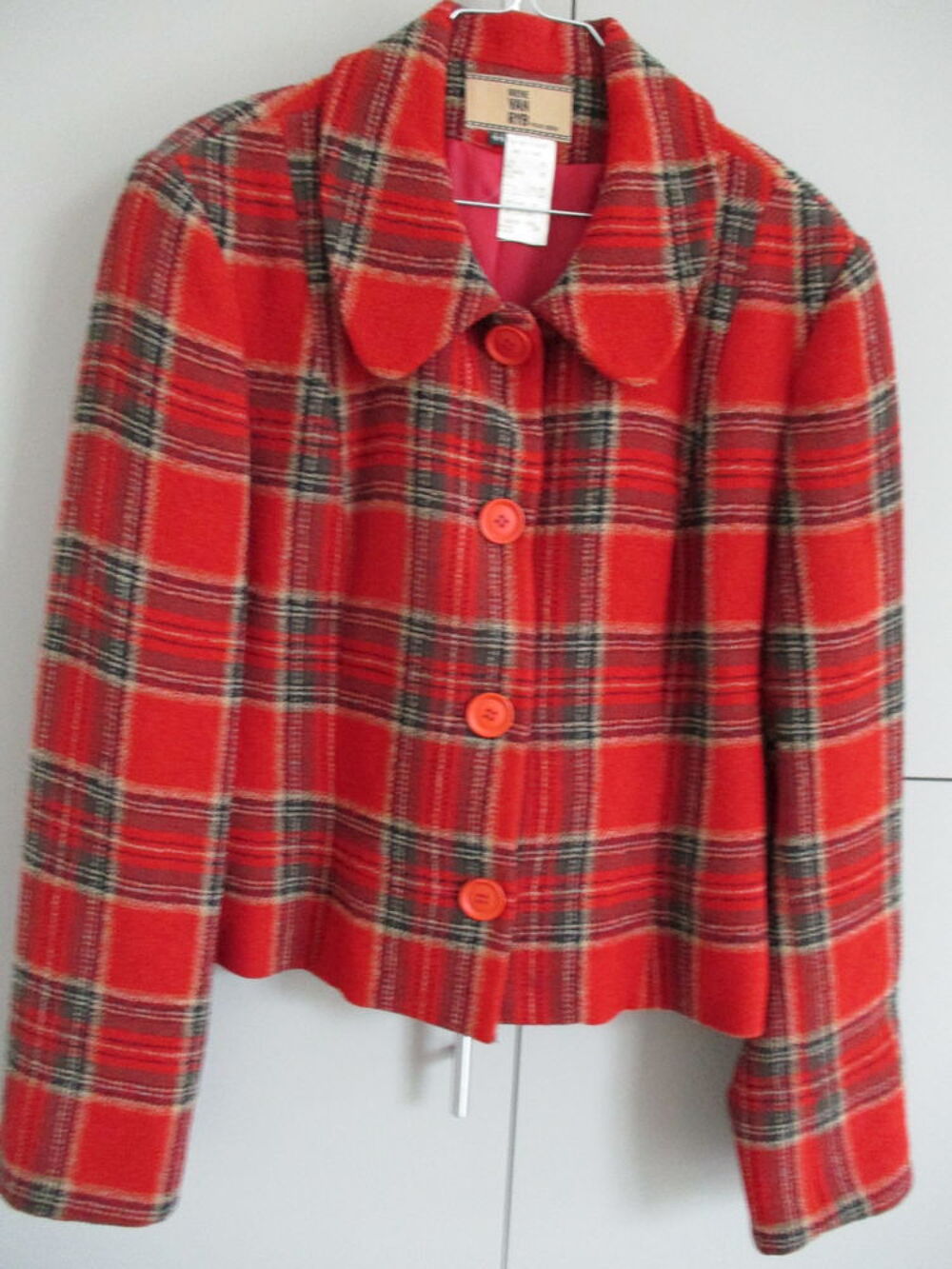 Veste laine Ir&egrave;ne Van Ryb / Capeline fourrure 1960 Vêtements