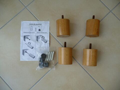 4 pieds sommier ou meuble h�tre massif+ adaptateurs NEUFS 30 Celles-sur-Belle (79)