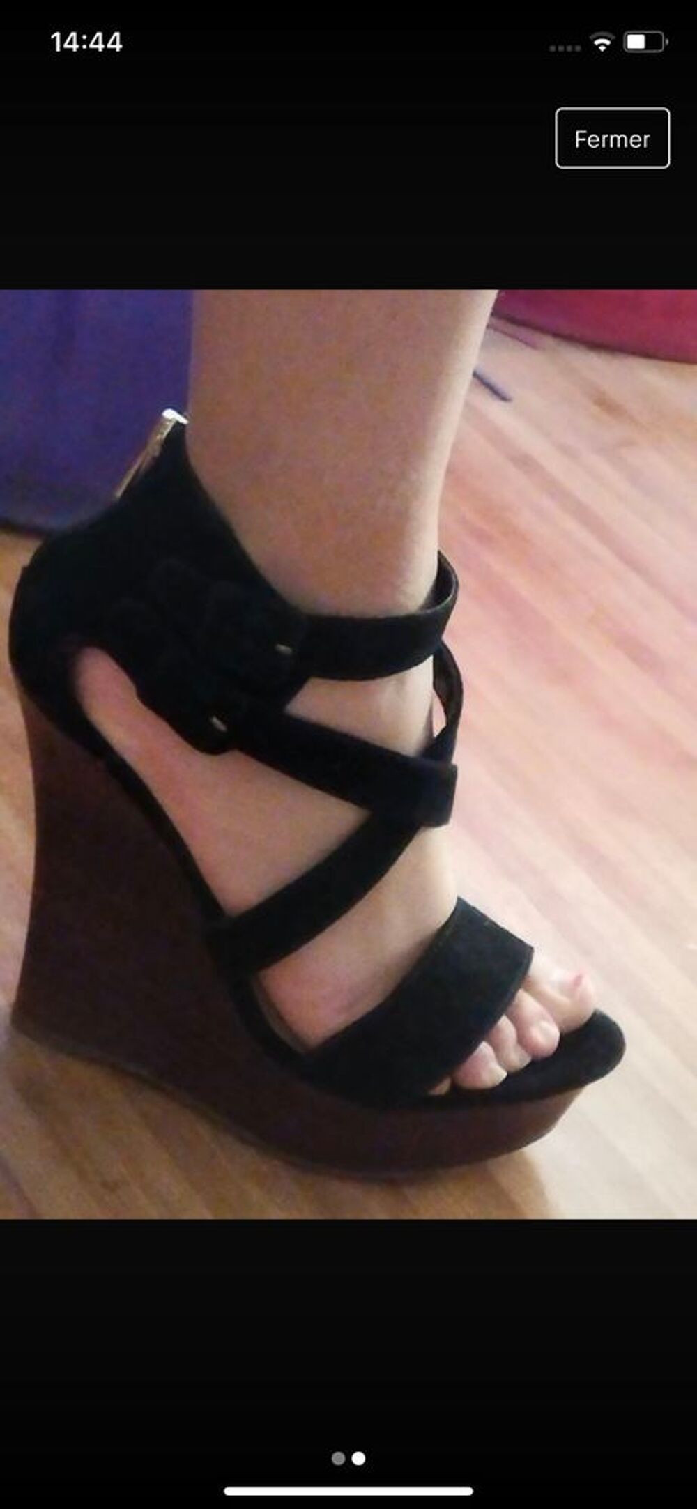 chaussures noires compens&eacute;es Chaussures