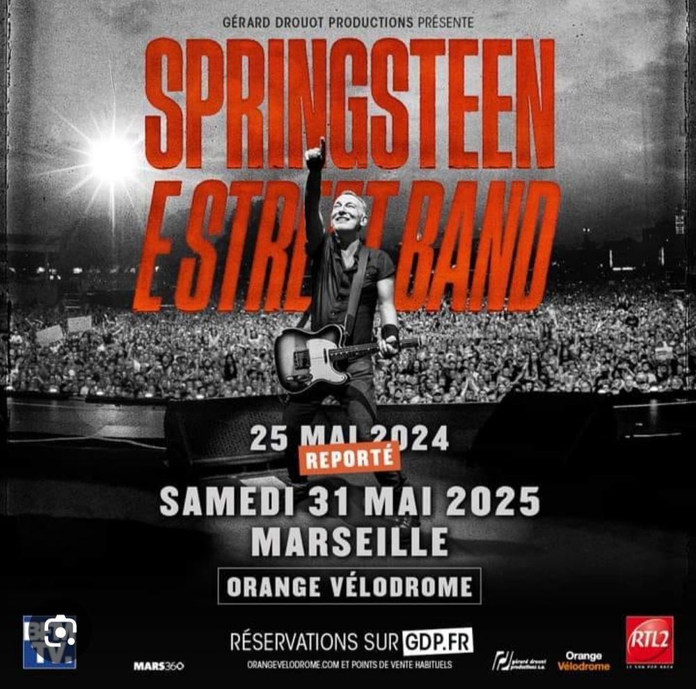 2 billets carr&eacute; or Springsteen marseille Billetterie