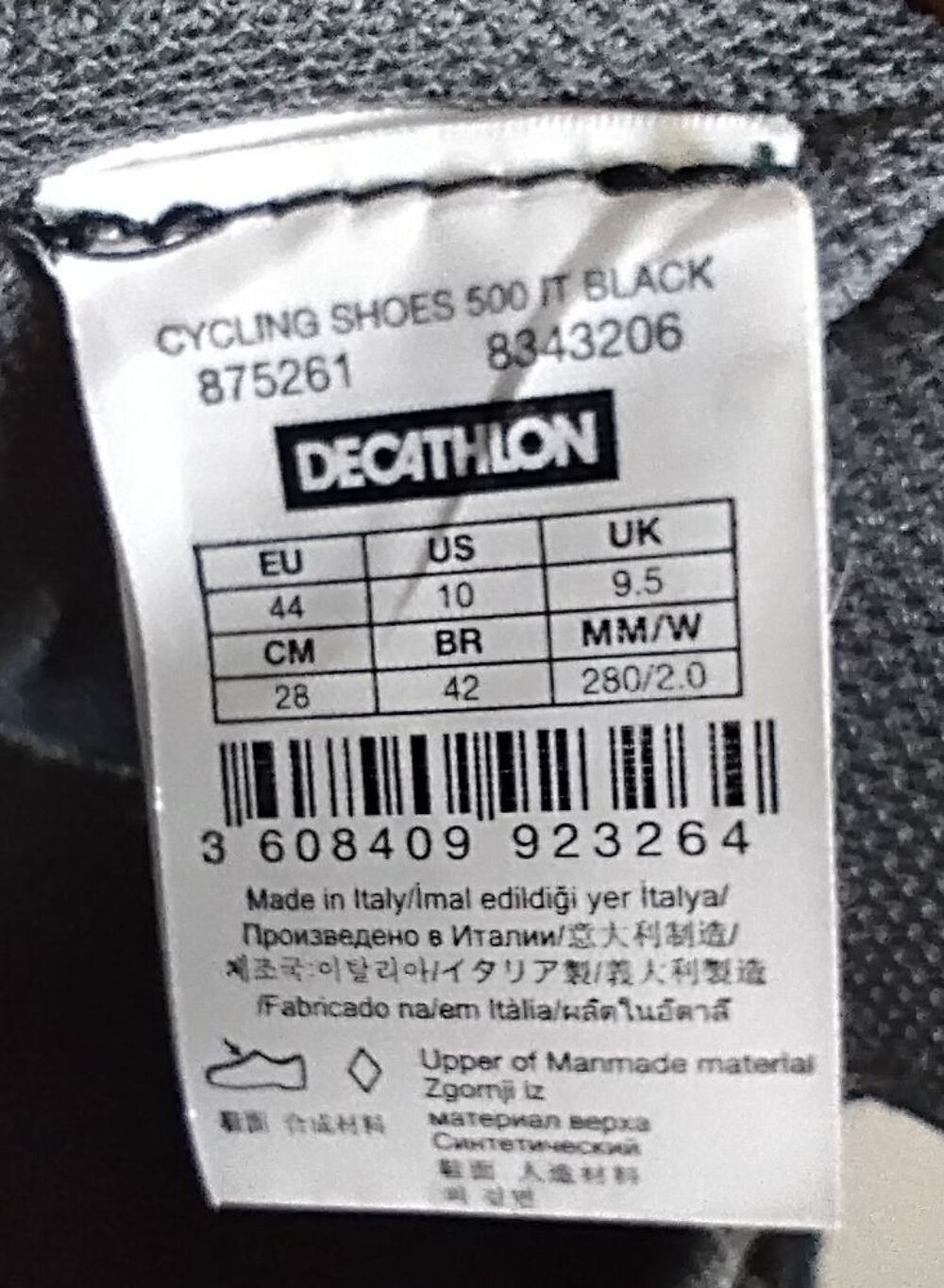 Chaussures v&eacute;lo neuves Pointure affich&eacute;e 44 (Mais plut&ocirc;t 43) Sports