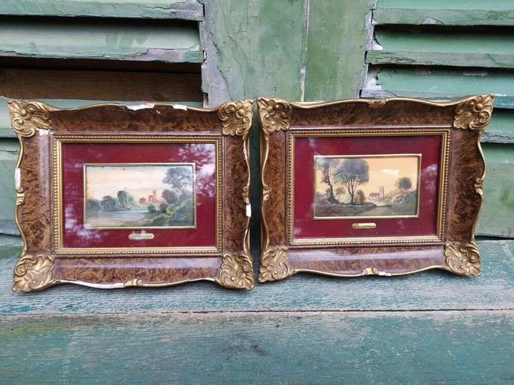 Peintures Miniatures Huile Style Barbizon Gino Tassinari 