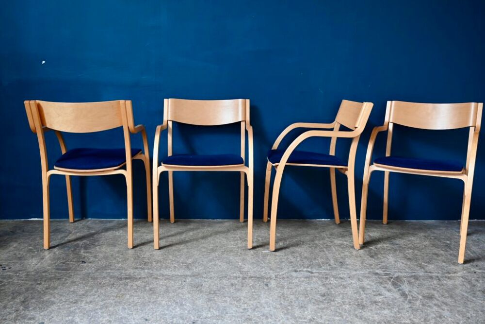 Lot de 4 chaises en bois vintage scandinave Meubles