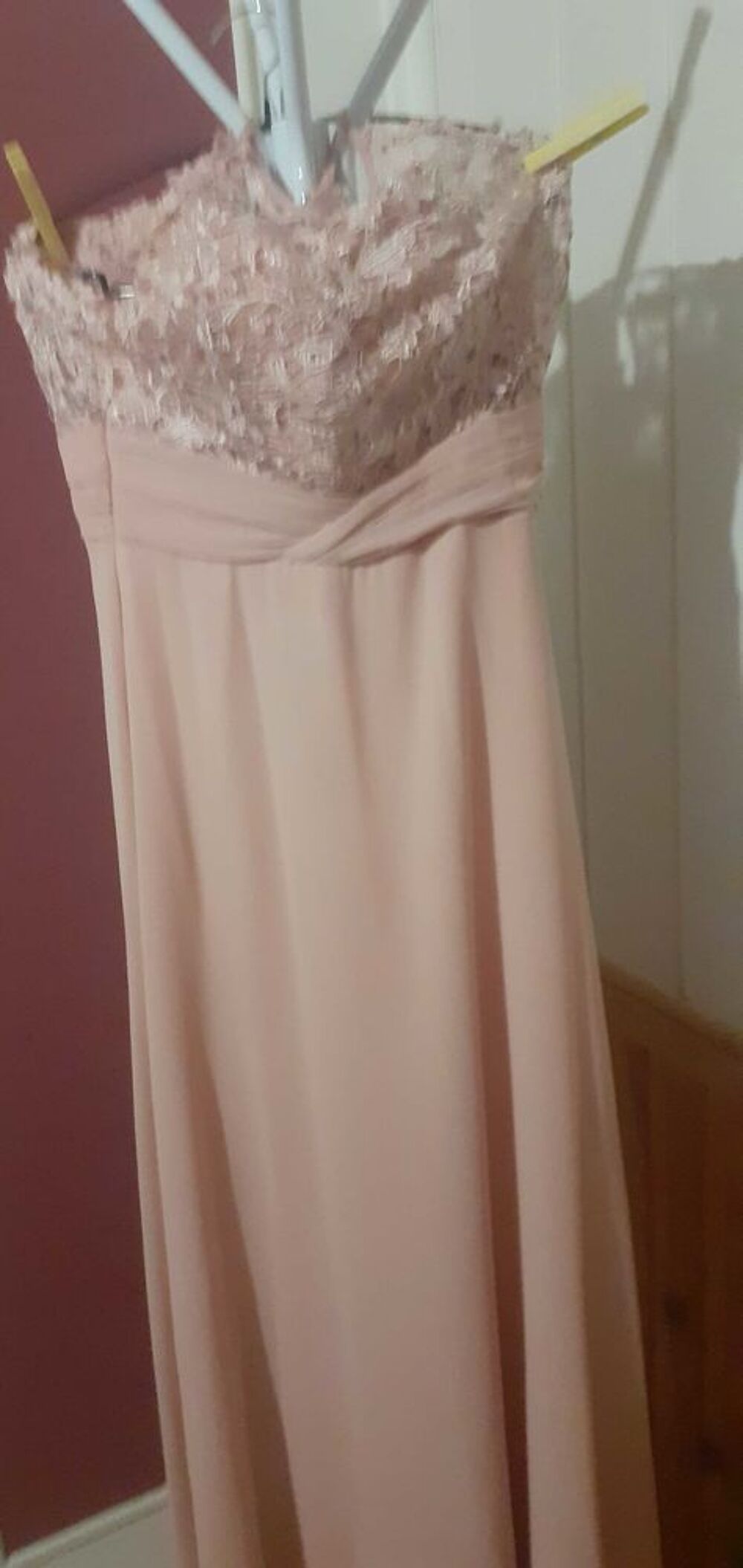 Robe longue rose Vtements