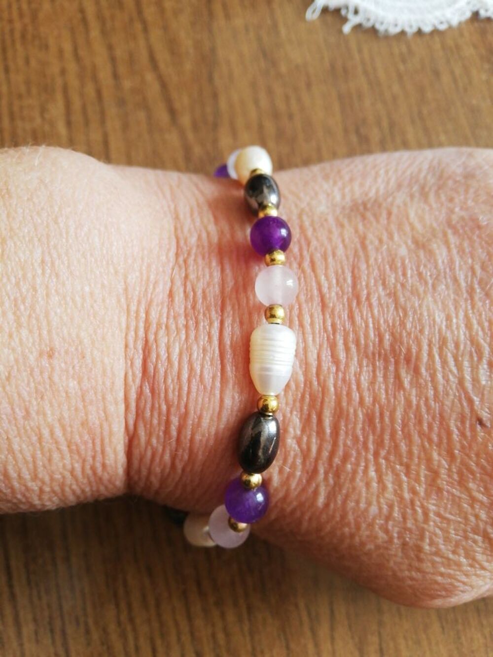  bracelet amethyste quartz perle culture Bijoux et montres