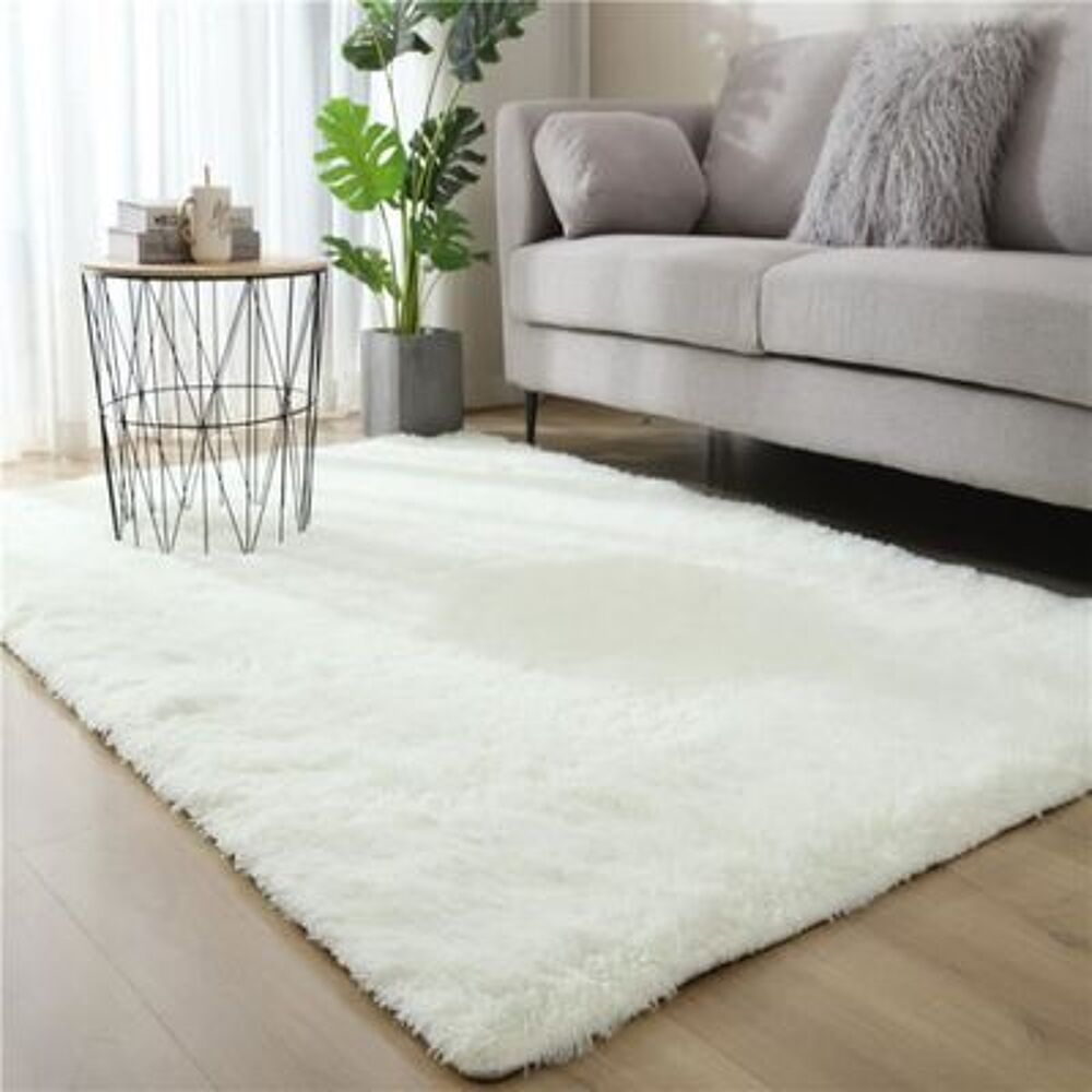 Tapis de salon Shanggy neuf blanc. Décoration