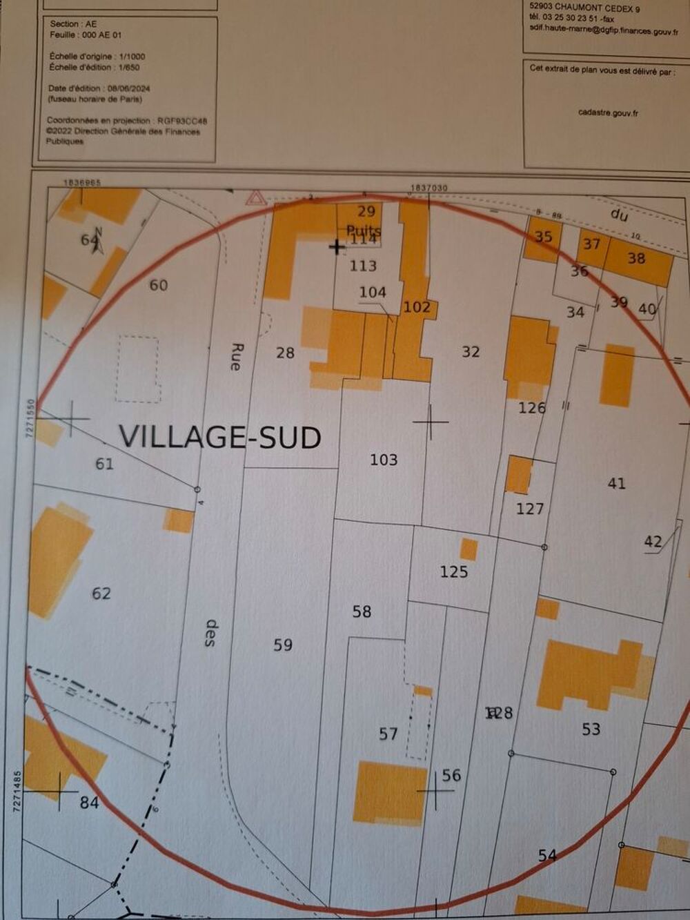 Vente Terrain Terrain constructible de 920 m2. Laneuville-au-pont