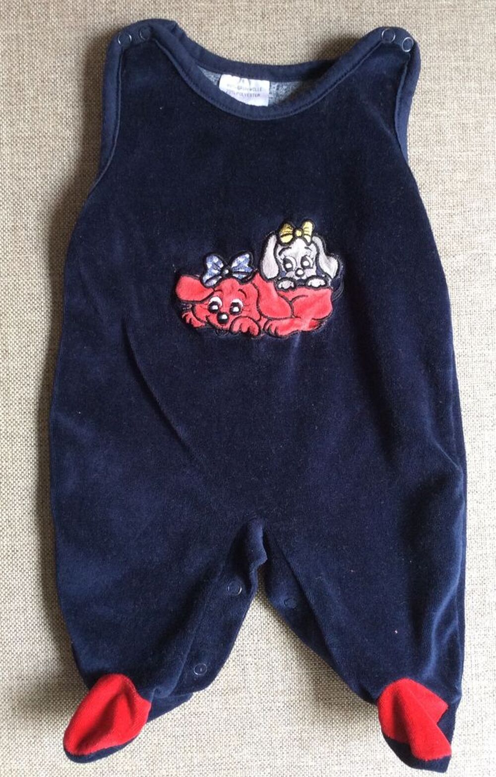 Grenouill&egrave;re / Pyjama sans manche bleu marine chiens - 62 Vêtements enfants