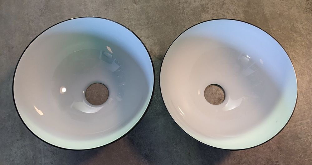 Paire de 2 abat jour billard d&ocirc;me r&eacute;flecteur opaline de lamp Décoration