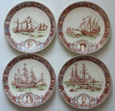 Assiettes en fa�ence SARREGUEMINES U&C MARINE 1891 50 Issy-les-Moulineaux (92)