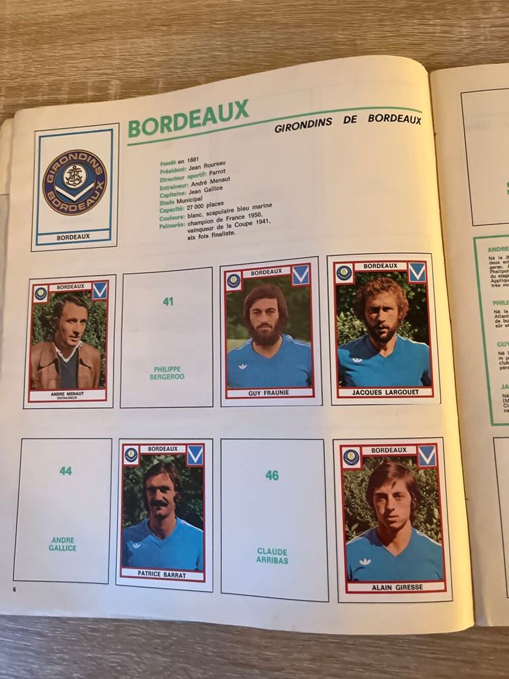 Panini album autocollants football 1976
