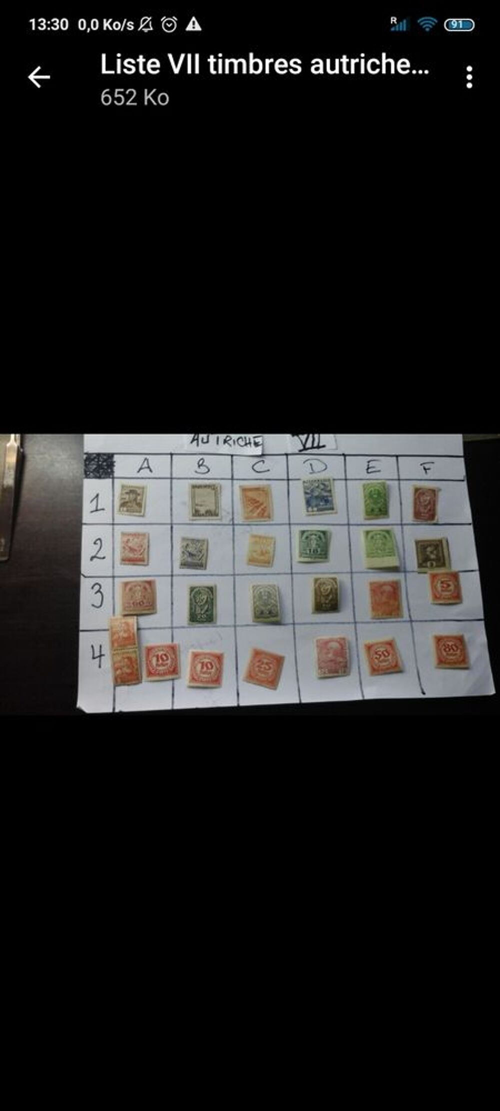 d'anciens timbres 