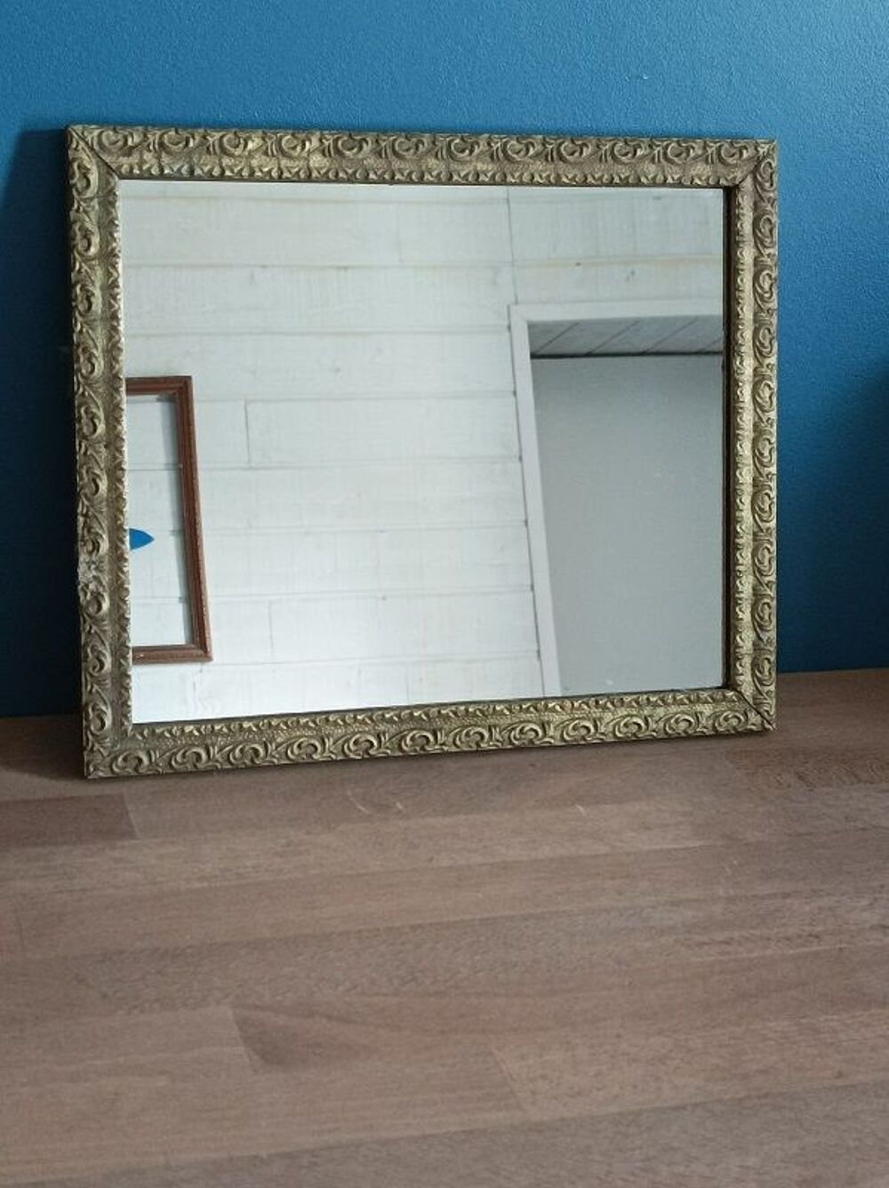Miroir Cadre bois stuc sculpt&eacute; dor&eacute;e patin&eacute; dpmc 0923236 Décoration