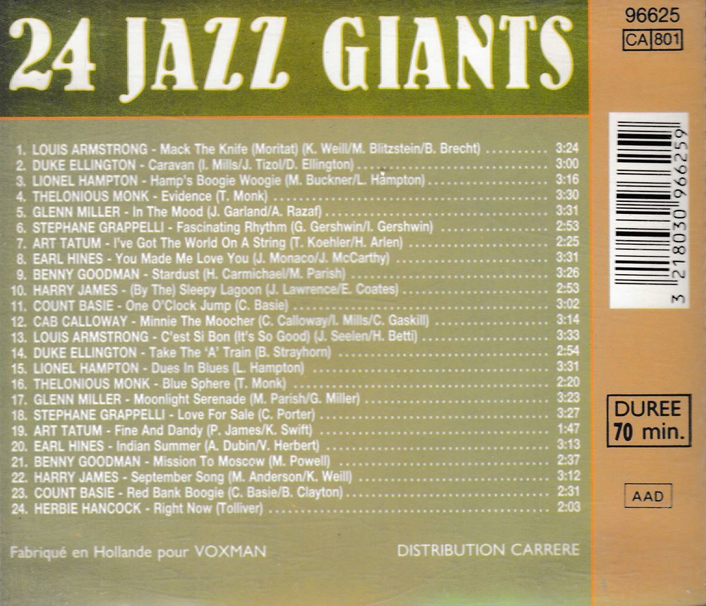 CD 24 Jazz Giants CD et vinyles