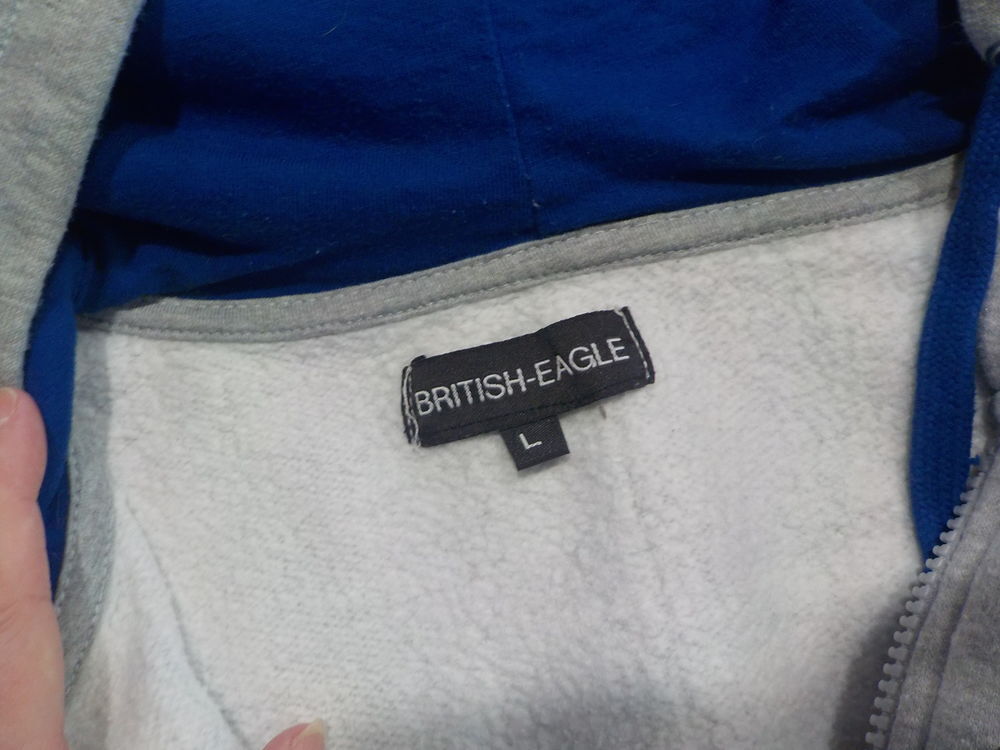 VESTE GRISE A CAPUCHE BRITISH EAGLE TAILLE L Vêtements