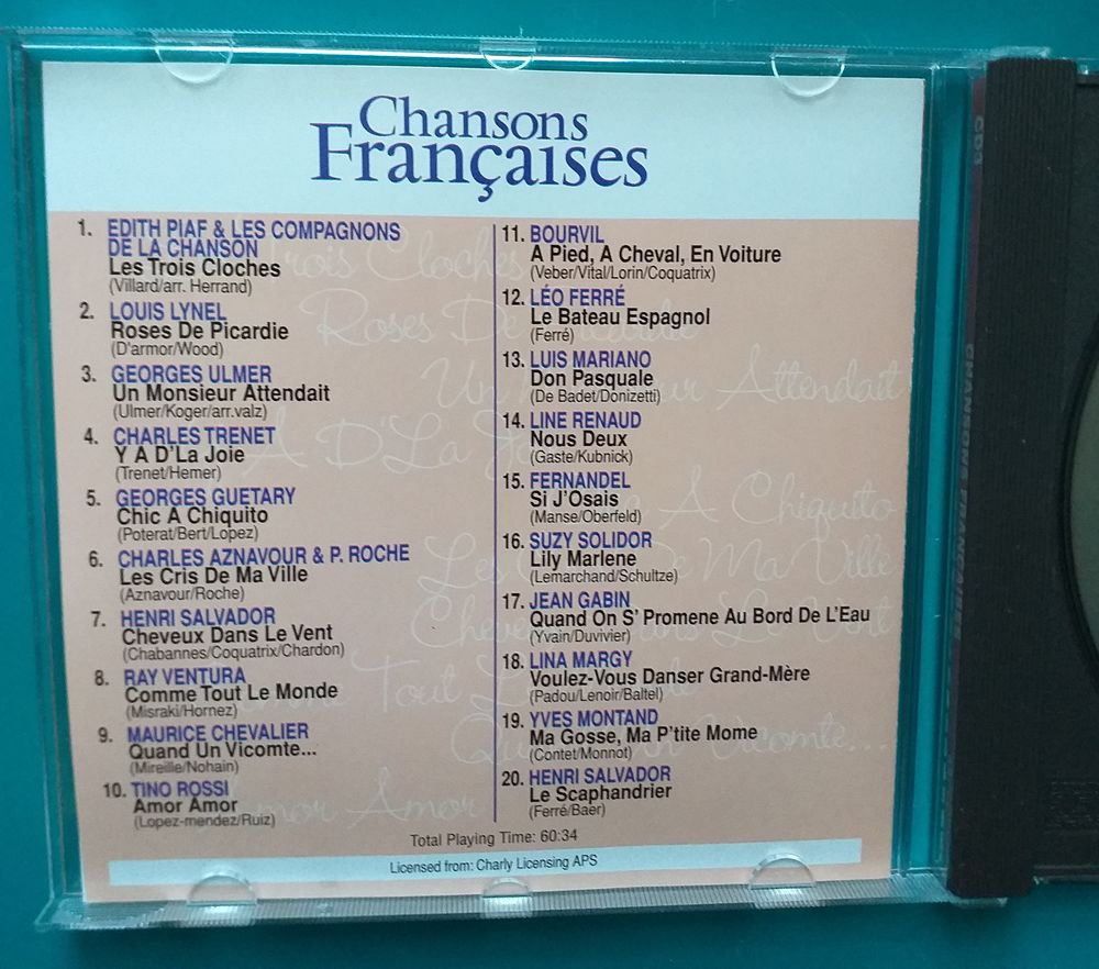 CHANSONS fran&ccedil;aises num&eacute;ro 2, lot de 3 CD CD et vinyles
