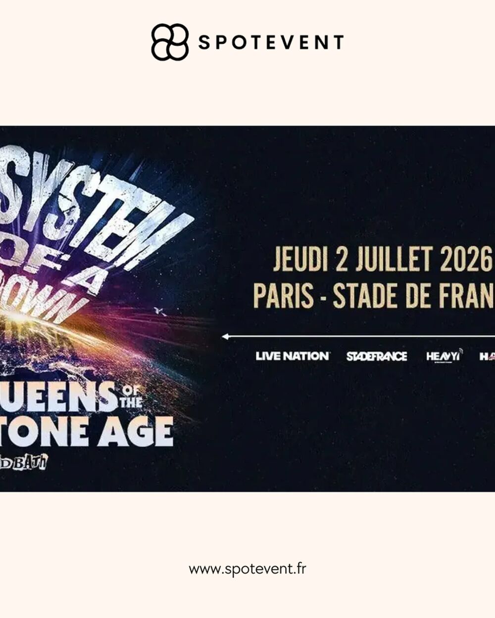 System of a down - Concert places disponibles Billetterie
