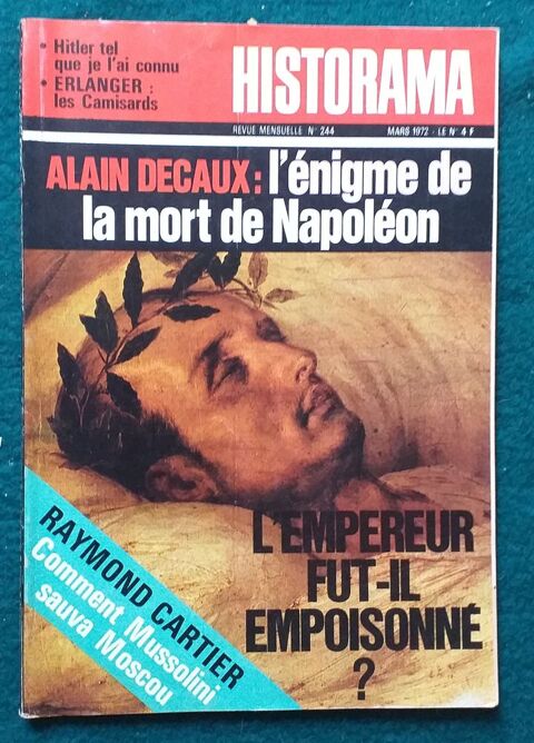  HISTORAMA N 244 Mars 1972 Enigme de la mort de Napolon /  2 Montauban (82)
