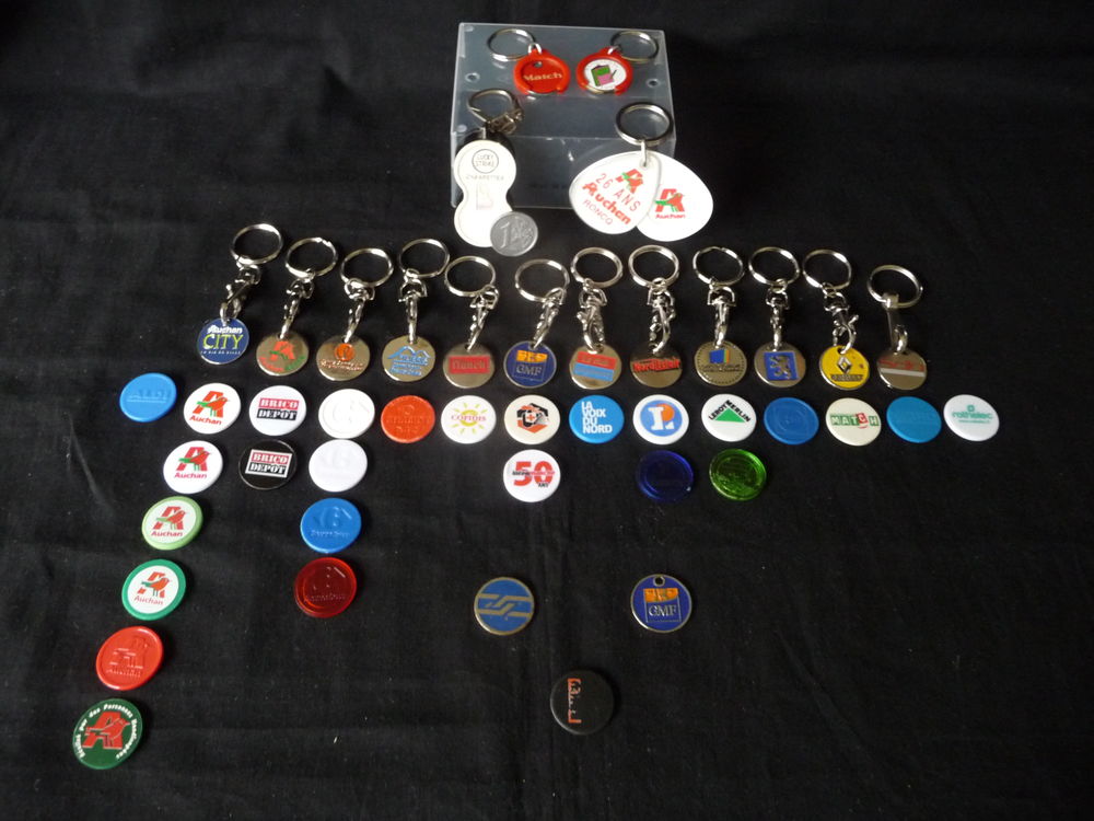 Jetons de caddie divers (m&eacute;tal ou plastique) 