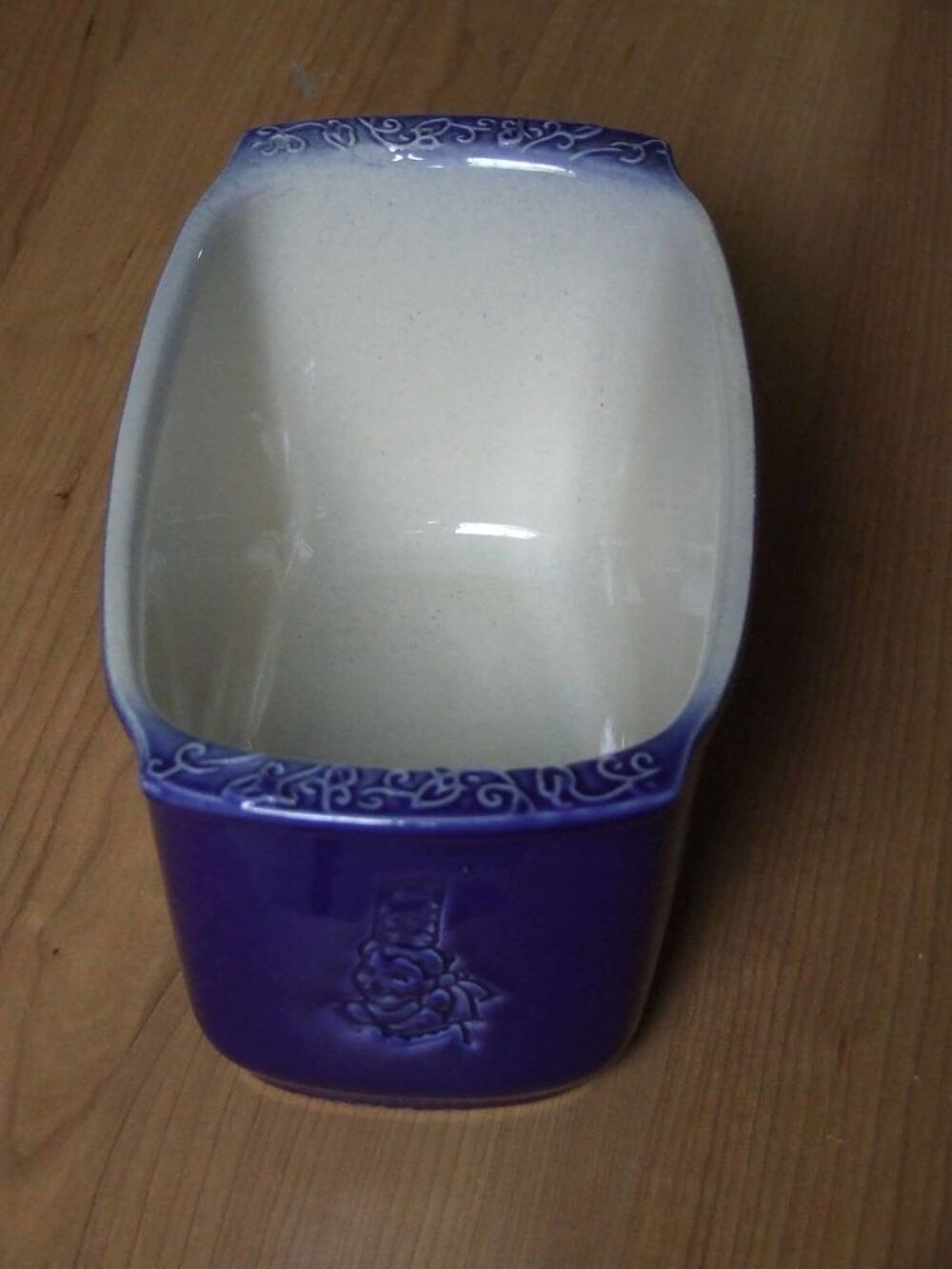 Terrine en c&eacute;ramique, Bleue cobalt, sign&eacute;e BCI, TBE Cuisine