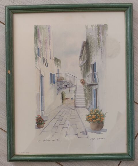 Aquarelle Jean-Yves CHARAIS  un bateau au loin  15 Broué (28)