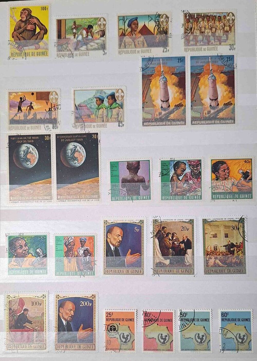 S&eacute;rie de timbres de collection de Guin&eacute;e 
