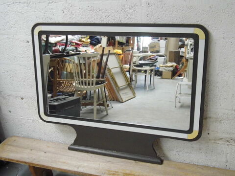Grand miroir vintage annes 70 structure bois coiffeuse ancienne meuble deco maison 70 Dunkerque (59)